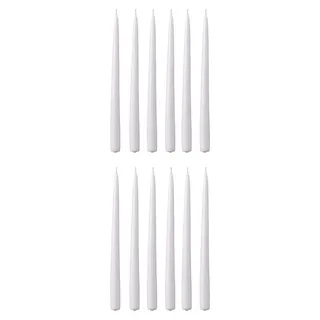 BUTLERS Zwillingskerze TWIN FLAME 12er-Set - Weiß