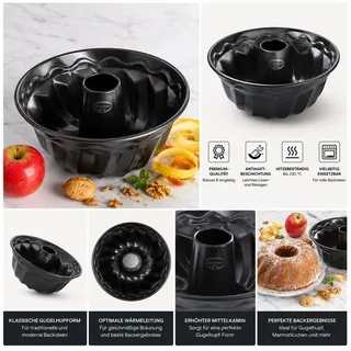 Dr. Oetker Küchenhelfer Gugelhupfform Gugelhupfform Kuchenform Backform 22 cm Dr. Oetker Back Freude 2519 schwarz
