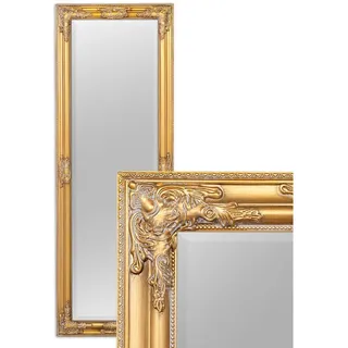 LebensWohnArt Wandspiegel Eleganter Barock Spiegel BESSA 140x50cm gold-antik Holzrahmen