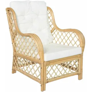 vidaXL Sessel mit Kissen Leinen 78,7 x 90 x 70 cm Braun
