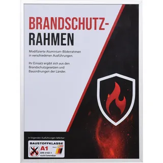 effect Brandschutzrahmen Profil S2 - A1 Silber / 27 x 48 / Normalglas / Floatgla...