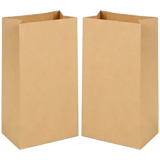 Gaoyong 50 Stück Papiertüten groß 30,5 x 20 x 12,5 cm Braune Papiertüten Kraftpapierbeutel brottüten papier groß für Hochzeit, Trauung, Geburtstag, Ehrentag, Erstkommunion, Jugendfeier, Geschenke