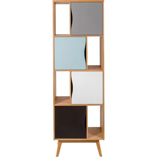 Bücherregal WOODMAN "Avon" Regale braun (eiche, pastell) Bücherregale Höhe 191 cm, Holzfurnier aus Eiche, schlichtes skandinavisches Design