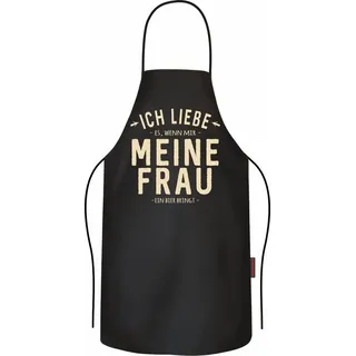RAHMENLOS® Grillschürze Kochschürze als Geschenk für Ehemänner - Ich liebe meine Frau (Bier) schwarz