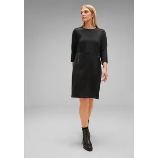 Midikleid STREET ONE Gr. 36, EURO-Größen, schwarz (black) Damen Kleider Freizeitkleider mit Zipper-Detail