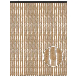 Arsvita Türvorhang Flauschvorhang 120x200cm (1 St), Ösen, blickdicht, Insektenschutz Vorhang für Terrasse, Balkon, Pavillon, Camping beige