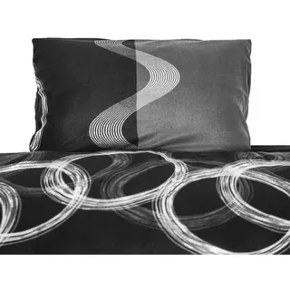 Fleece-Bettwäsche mit Reißverschluss in Grau Kissen- und Deckenbezug 100% Polyester 135x200 cm