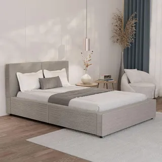 Juskys Polsterbett Salerno 140 x 200 cm Taupe