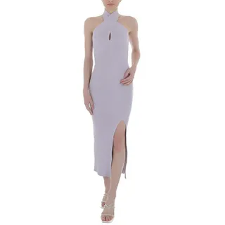 Ital-Design Cocktailkleid Damen Party & Clubwear Stretch Strickoptik Cocktail- & Partykleid in Lila lila S/M