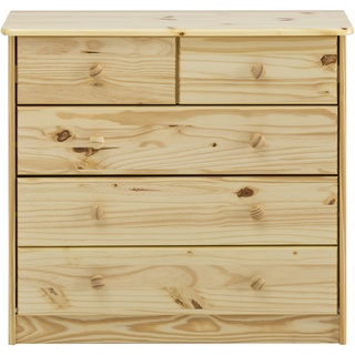 SIT Möbel Kommode | 5 Schubladen | Kiefer-Holz massiv | B 81 x T 35 x H 75 cm | natur-lackiert | 19000-62 | Serie KOMMODE