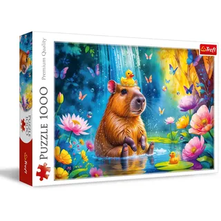 Trefl - Capybara - Puzzle 1000 Teile - Puzzle mit einem Capybara vor einem Wasserfall, für Erwachsene und Kinder ab 14 Jahren