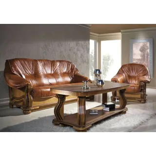 JVmoebel Sofa Garnitur 3+2 Sitzer Couch Sitz Polster Garnituren Set 100% Leder, Made in Europa braun