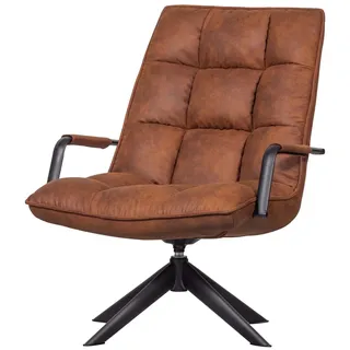 Woood Drehsessel Jouke Leder 77 x 96 x 77 cm Braun drehbar