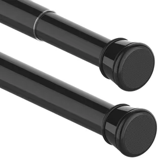 Duschvorhangstange Gardinenstange 250 CM Lang Duschstange ohne Bohren Ausziehbare Teleskopstange Vorhang für Badezimmer,Schlafzimmer Schwarz(85-265CM Φ32mm)