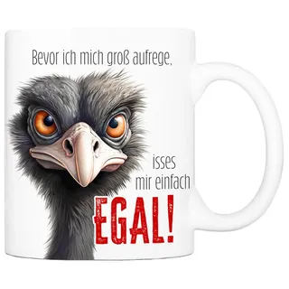 Cadouri Tasse mit Spruch MIR EGAL Kaffeetasse Büro Arbeit, Geschenk, Keramik, Kaffeebecher, Geschenkidee Arbeitskollege, lustig, Humor, 330 ml weiß