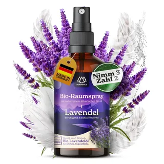 NORDHOLZ® Lavendelspray – BIO-Raumspray Lavendel – Natürlicher Raumduft für Kissen, Wohnräume & Schlafzimmer mit 100% naturreinem ätherischem BIO-Lavendelöl – Kissenspray