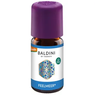 Baldini Feelmeer BIO, Bio Duftmischung mit 100% naturreinen ätherischen Ölen und Alkohol, Ölmischung mit Seekiefer, Palmarosa und Zitrone, 5 ml