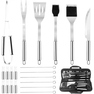 15-teiliges Grillzubehör, Grillutensilien, Grillset, Plancha-grillset, Grillwerkzeuge, Grillkoffer, Für Camping Und Picknicks Im Freien
