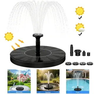 1,5w Solar Springbrunnen für Außen Teichpumpe Wasserpumpe Fontäne Pumpe für Garten Teich VogelBad Wasserspiel Vogeltränke