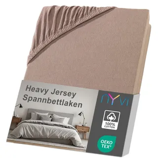 nyvi Spannbettlaken DreamScience Heavy Jersey 180 x 200 - 200 x 220 cm Braun