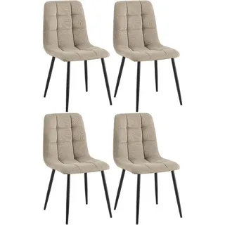 deluke Esszimmerstuhl FIGAD Cord Taupe 4er Set