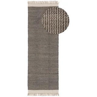 benuta Kim Wollteppich 70 x 200 cm Schwarz/Weiß