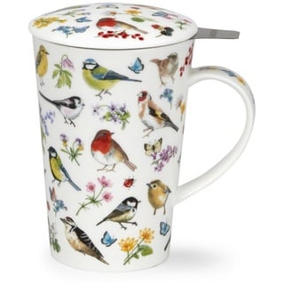 Dunoon Tasse Bird Garden mit Teesieb und Deckel Shetland 0,44 l Fine Bone China, 3-tlg.