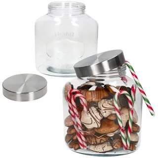 MamboCat Vorratsglas 2x Niko Keksglas 2,5L Vorratsglas mit Metalldeckel Home Aufbewahrung, Glas