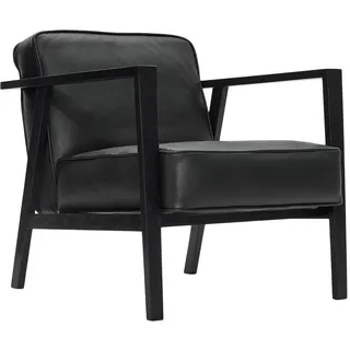Andersen Furniture - LC1 Lounge Sessel, Eiche schwarz lackiert / Leder Sevilla schwarz 4001