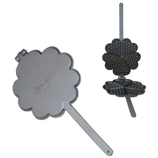 Sellon24 Waffeleisen aus Gusseisen Herzförmige fi 275mm Waffeln Grill Lagerfeuer H2940