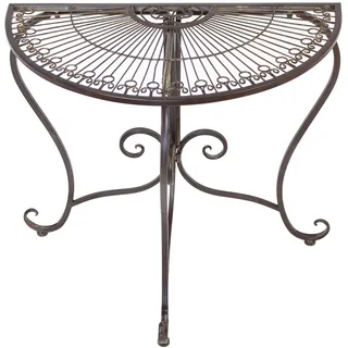 FRANK FLECHTWAREN Konsolentisch Halbrund Flurtisch Beistelltisch Konsole Provencal 80 x 42 x 76 cm,Metall