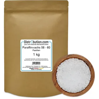 Paraffinwachs Pastillen 1kg Kerzenwachs, Kerzen gießen, Schmelzpunkt 58-60 °C - Made in Germany