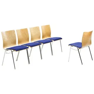 Mayer Sitzmöbel Stapelstuhl »2118«, BxL: 53 x 54 cm, Stahl/Stoff/Holz - blau