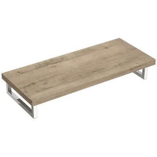 doporro Waschtischplatte Waschbeckenauflage 50x120cm Waschtischkonsole in Eiche Greige für Waschschalen inkl. Konsolenhalterung Wandmontage