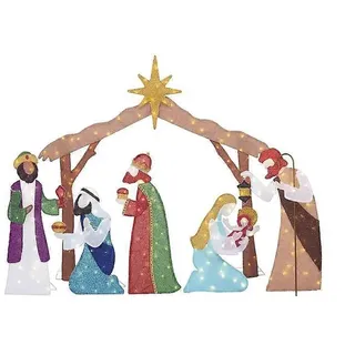 Led-krippenbeleuchtung Aus Acryl, Gartenstecker, Weihnachtsdekoration Für Den Außenbereich, Krippenfigur Mit Jesusmotiv, Neujahrsgeschenk – Krippenserie 5