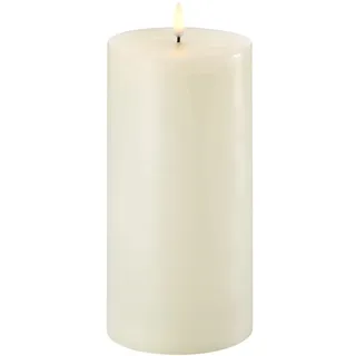 Piffany Copenhagen Uyuni Lighting Pillar LED Kerze 10,1 x 20 cm Echtwachs Ivory - 6 Stunden Timerfunktion - Keine Brandgefahr, Keine Rußbildung und kein Geruch