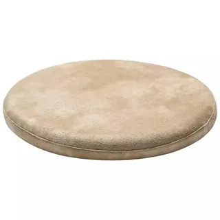 MOODMUSE Rundes Stuhlkissen,Runde Sitzkissen,Leder-Sitzpolster for Runde Stühle,4 cm Dickes Stuhlkissen Aus Memory-Schaum(Cream Gold,30cm)