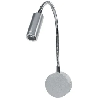 LED Bettleuchte mit Schwanenhals, 3W Kaltweiß, Touch-Steuerung, Klemmleuchte für Bett und Schreibtisch, Silber, Aluminium
