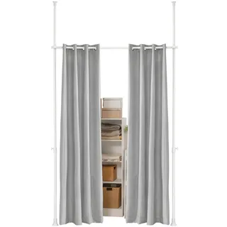 SoBuy KLS12-HG Teleskopvorhang verstellbares Verdunkelungsvorhang Sonnenschutz Thermogardine blickdichte Vorhang für Schrank, Wohnzimmer, Arbeitszimmer, Schlafzimmer hellgrau B(162-266) x H(199-262)cm