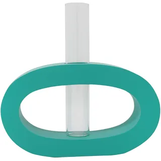 Oval klein türkis Deko Holz Vase Dekoartikel Geschenk Weihnachten Advent Design (türkis)