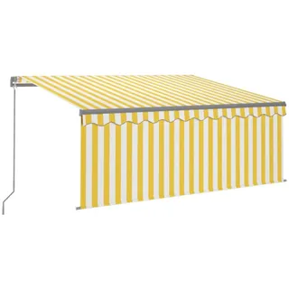vidaXL Einziehbar Gelenkarmmarkise 300 x 250 cm gelb/weiß inkl. Volant 3069378