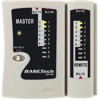 BASETECH Kabeltester BT-100 BT-100 Geeignet für RJ-45, RJ-11