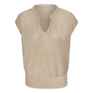 LASCANA Kurzarmpullover Damen sand-goldfarben Gr.32/34
