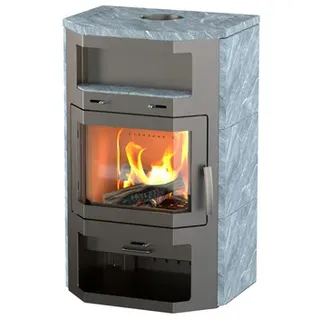 THERMIA Kaminofen »Saarbrücken«, grau, Naturstein, 8,5 kW
