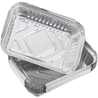 Yardwe 30 Stück Alu Grillschalen Einweg (570ml), Aluminium Tropfschale für Grill, Rechteckige Tropfschalen Backform zum Kochen und Braten, 19,5x14,4x4cm