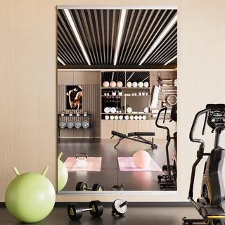 Snowdool Home Gym Spiegel 140x42cm 2 Stück, Rahmenlos & Gehärtet für Wand