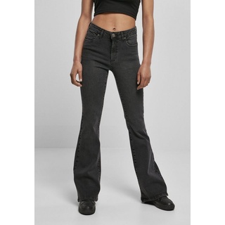 URBAN CLASSICS Bequeme Jeans Damen Ladies High Waist Flared Denim Pants (1-tlg) schwarz 31