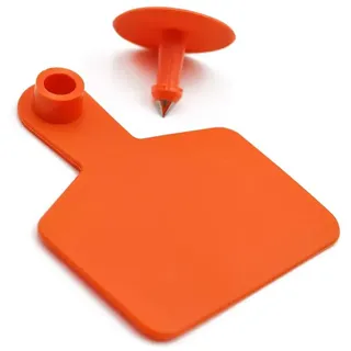 100 Stück Kuh-Ohrmarken, blanko, Kunststoff-Ohrmarken für Nutztiere, für Kühe, Ziegen, Schafe, Schweine, Tieridentifikations-Ohrringe orange small200pcs