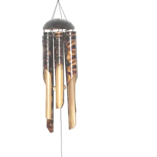 Bambus Windspiel geflammt längstes Rohr 40 cm Garten-Deko Bambus-Klangspiel mit harmonischem Ton und warmem Klang Feng Shui