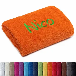 AR Line Besticken Sie Handtuch mit Namen oder mit Wunschtext Bestickt, Handtuch (50x100cm) in Terra